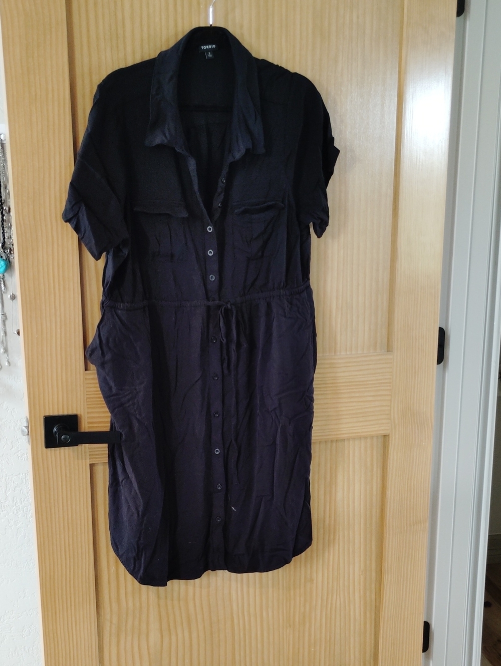 torrid Black Button-Down Midi Shirt Dress
